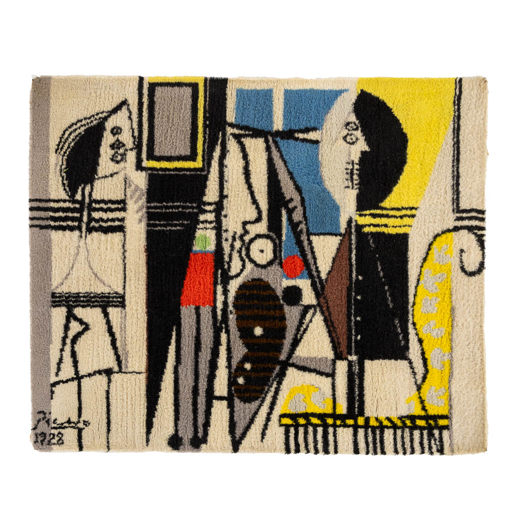 Desso Art Collection, 'Pablo Picasso - Le Peintre et Son modèle', een tapijt. (L:90 x W:110 cm)