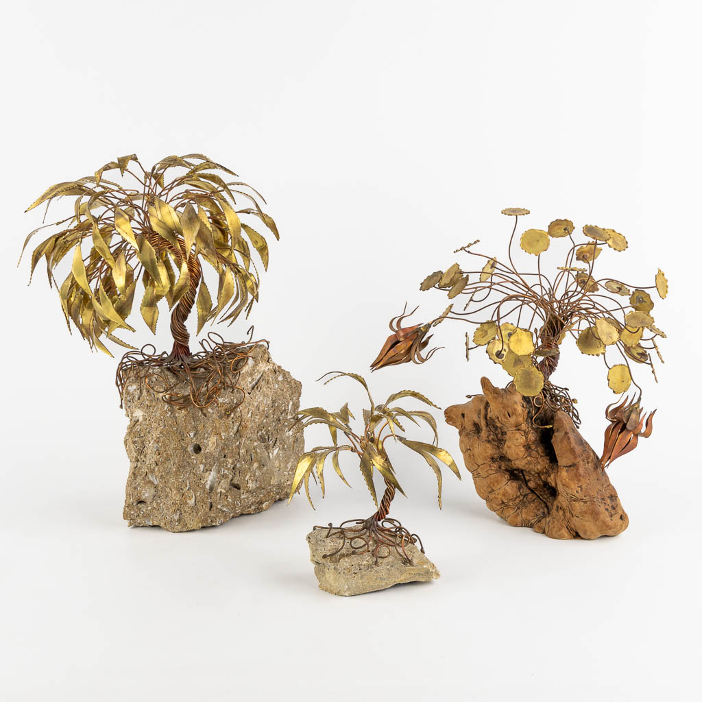 Daniel D'HAESELEER (XX) 'Three Decorative tree sculptures'. (H:33 cm)