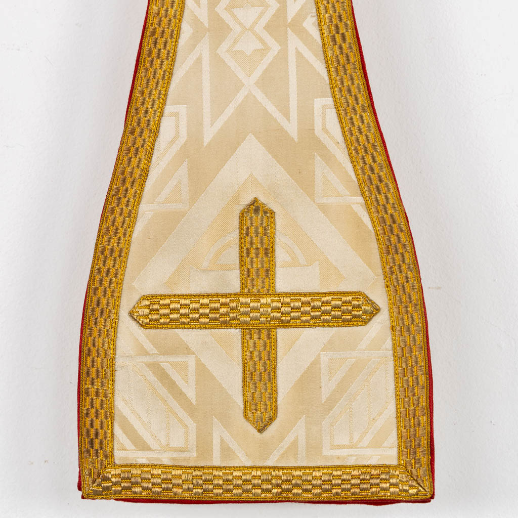 A Chasuble, Roman Chasuble and Stola, Embroideries with an image of Jesus Christ, Rex Regum. 