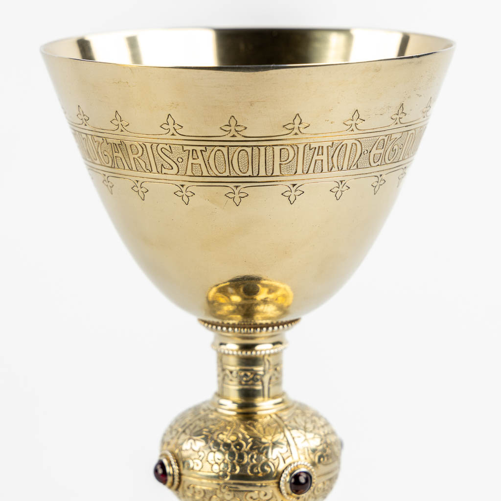 A Chalice, Gold-plated with enamel cartouches of 