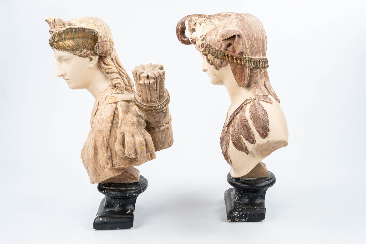 A pair of busts from a collection of the 