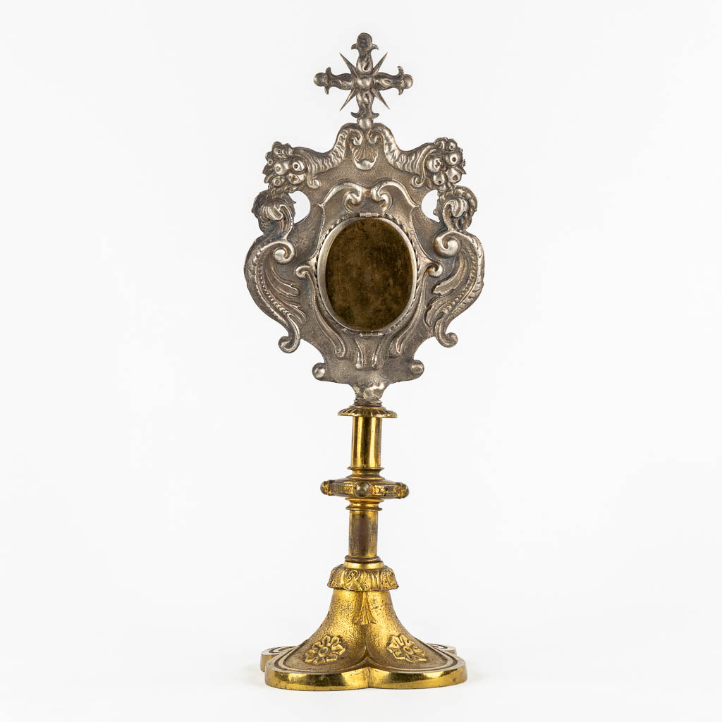 A Reliquary monstrance with two relics for 'Saint Rochus, Confessoris and Saint Bernard the Abbott'. 