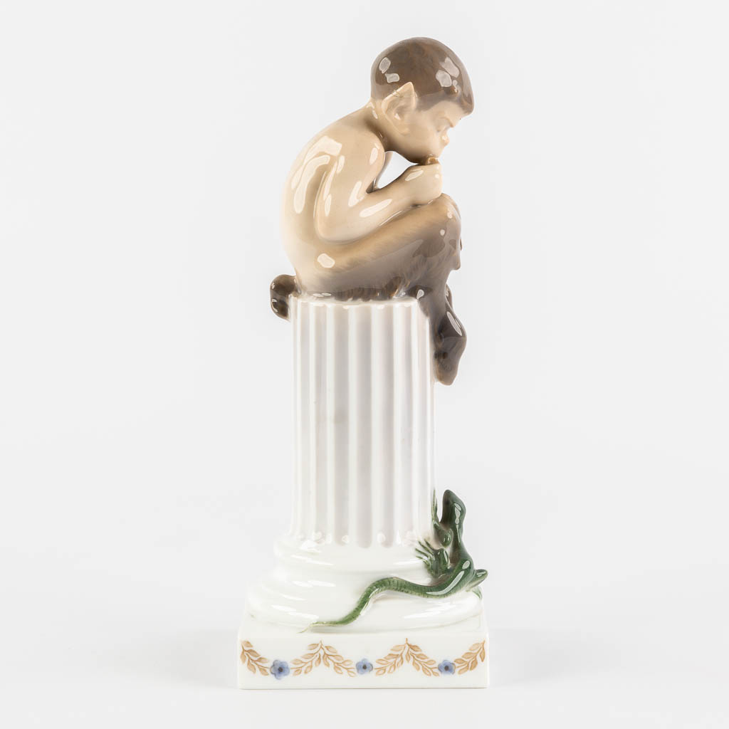 Royal Copenhagen, 'Faun with a pan flute', porcelain.