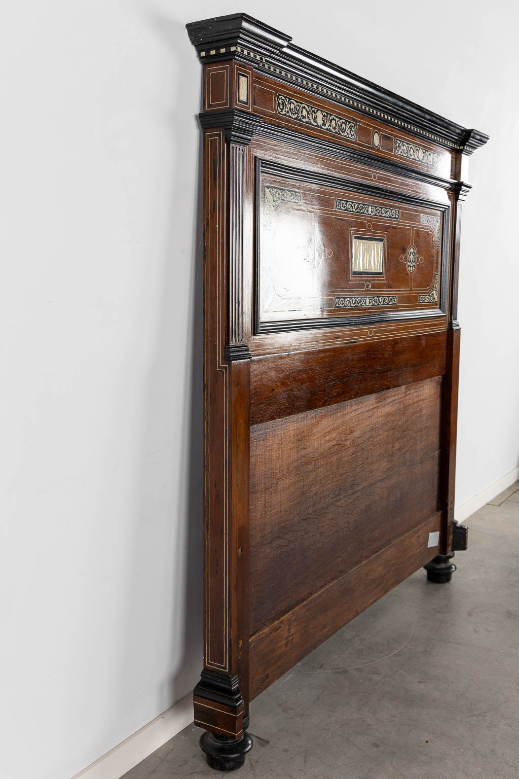 Italian school, a bed frame, marquetry inlay. 19th C. (L:218 x W:151 x H:150 cm)