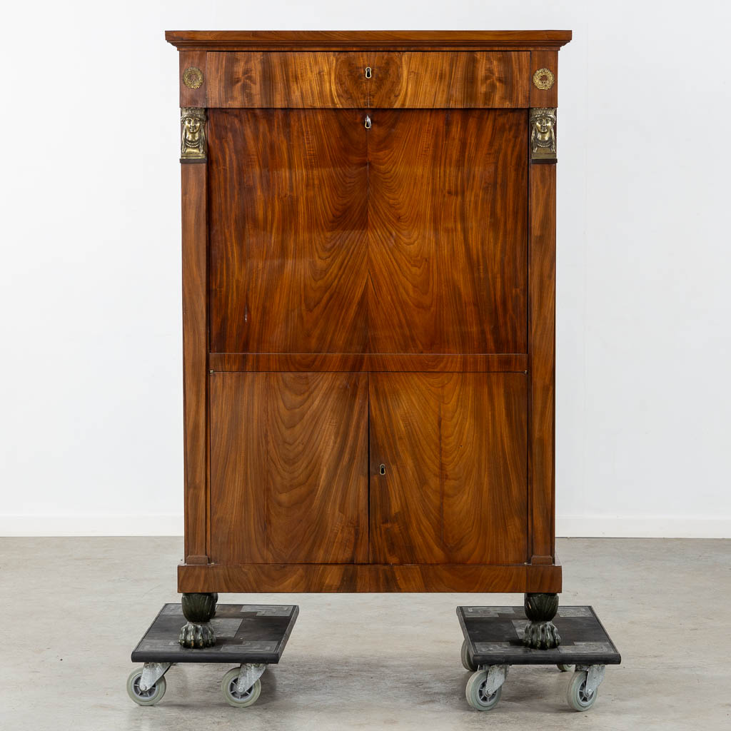 An antique secretaire cabinet, Empire style, 19th C. (L:46 x W:97 x H:149 cm)