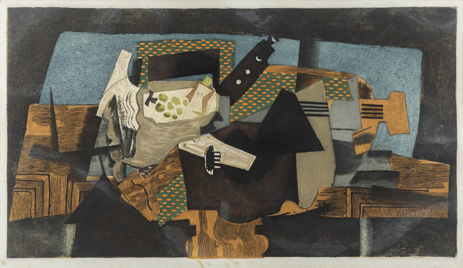 Georges BRAQUE (1882-1963) 'Le guéridon noir', edition of the Louvre Museum. (W:61 x H:35 cm)