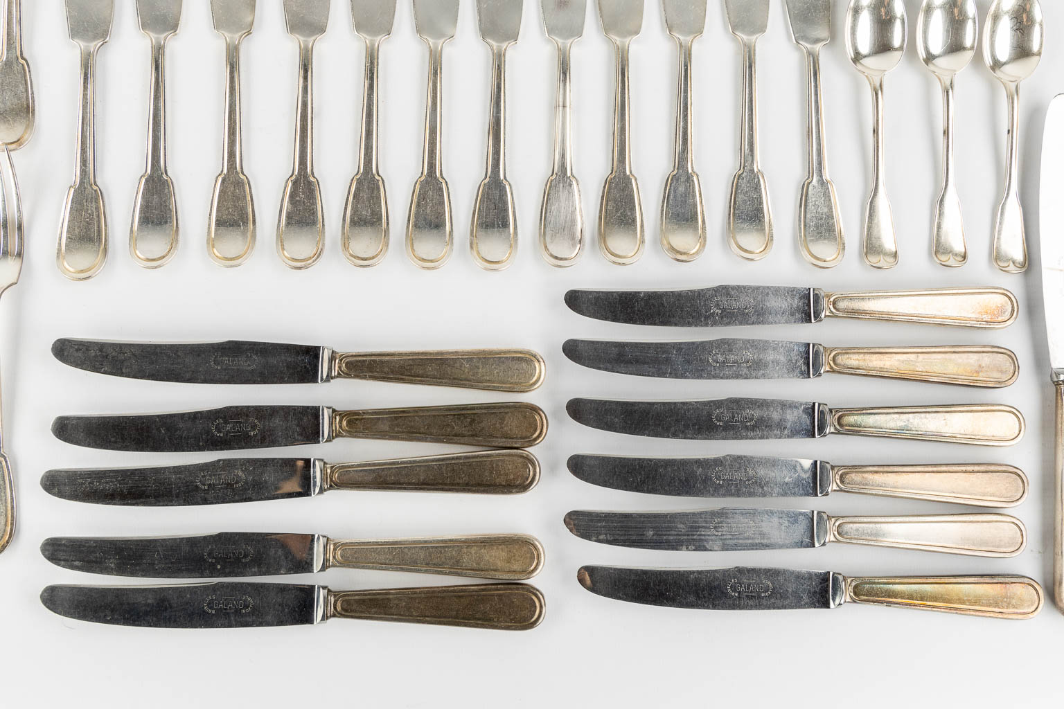 Bruno Wiskemann, a 125-piece silver-plated cutlery. (L:30 cm)