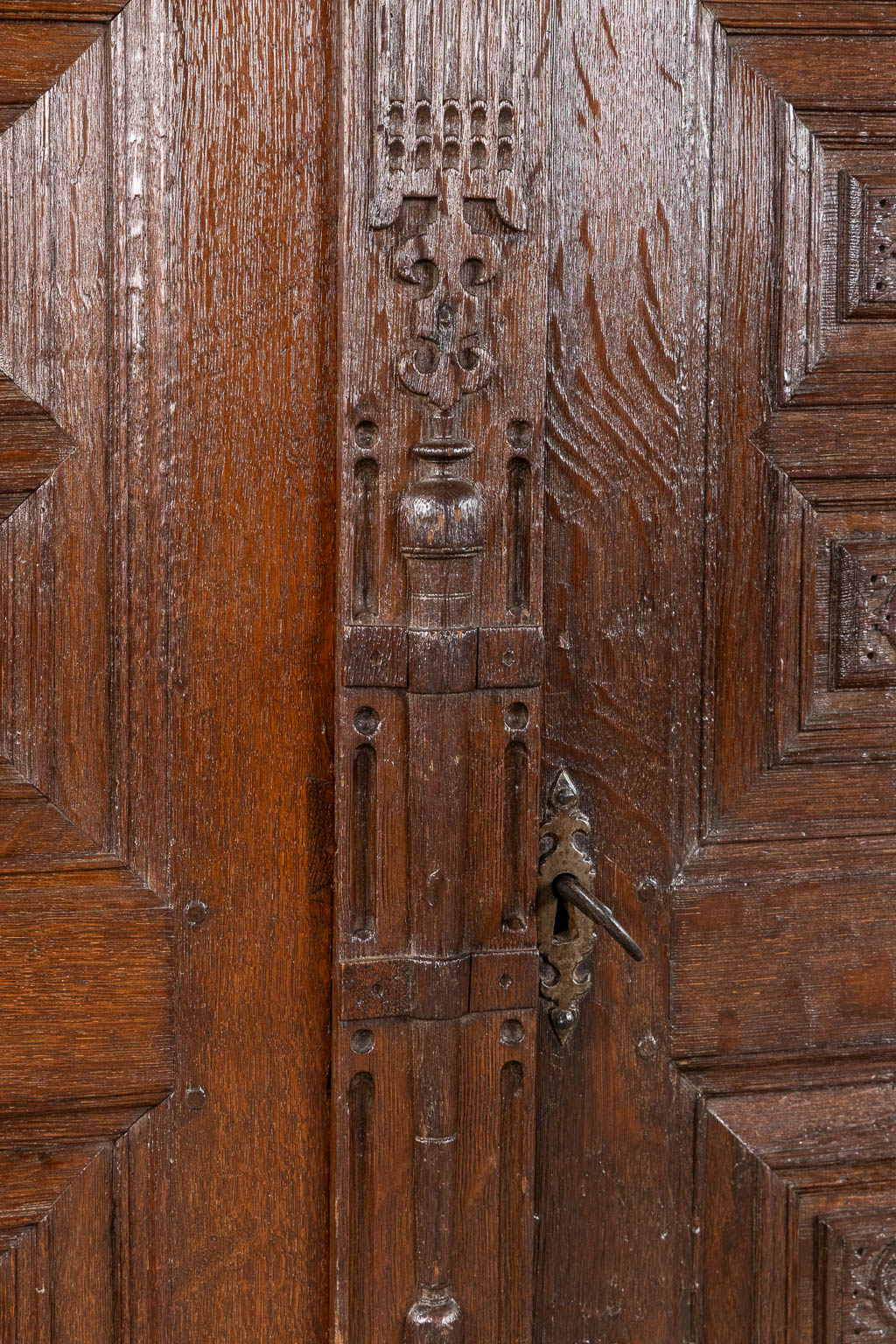 An antique 5-door cabinet 