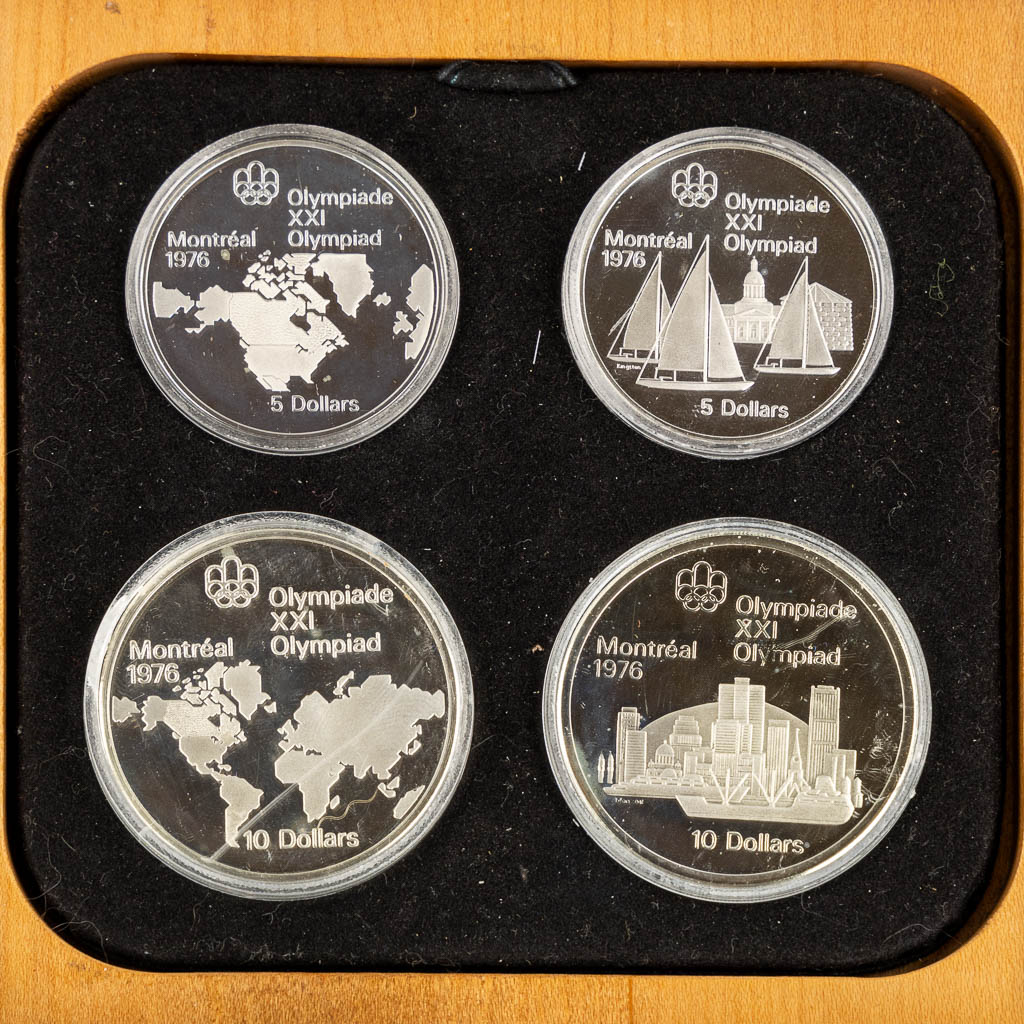 Olympic coin proof set, Cananda 1973 en Moscow 1980. 13 silver coins. 