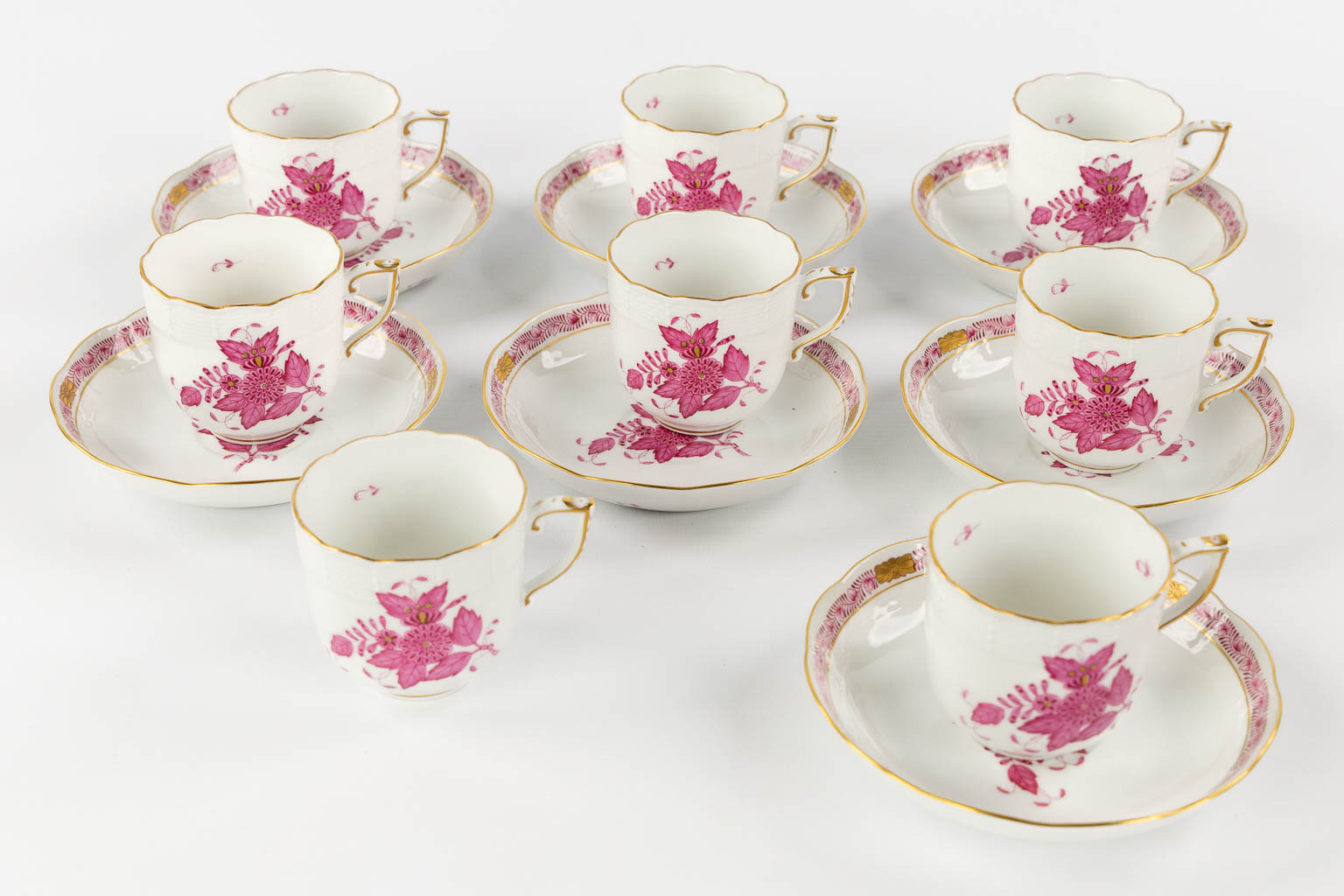 Herend Porcelain, 'Apponyi' an 83-piece hand-painted porcelain dinner service.