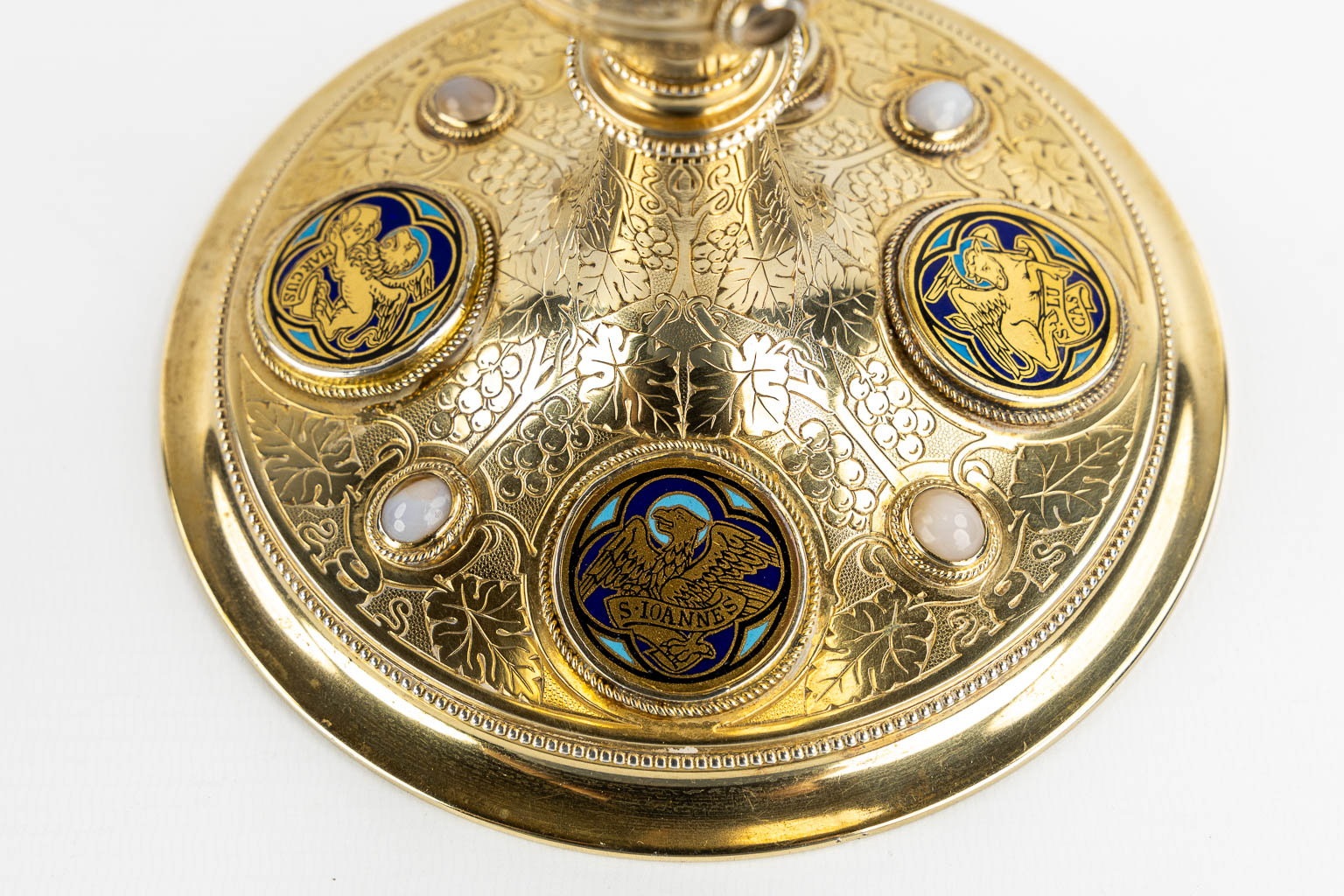 A Chalice, Gold-plated with enamel cartouches of 