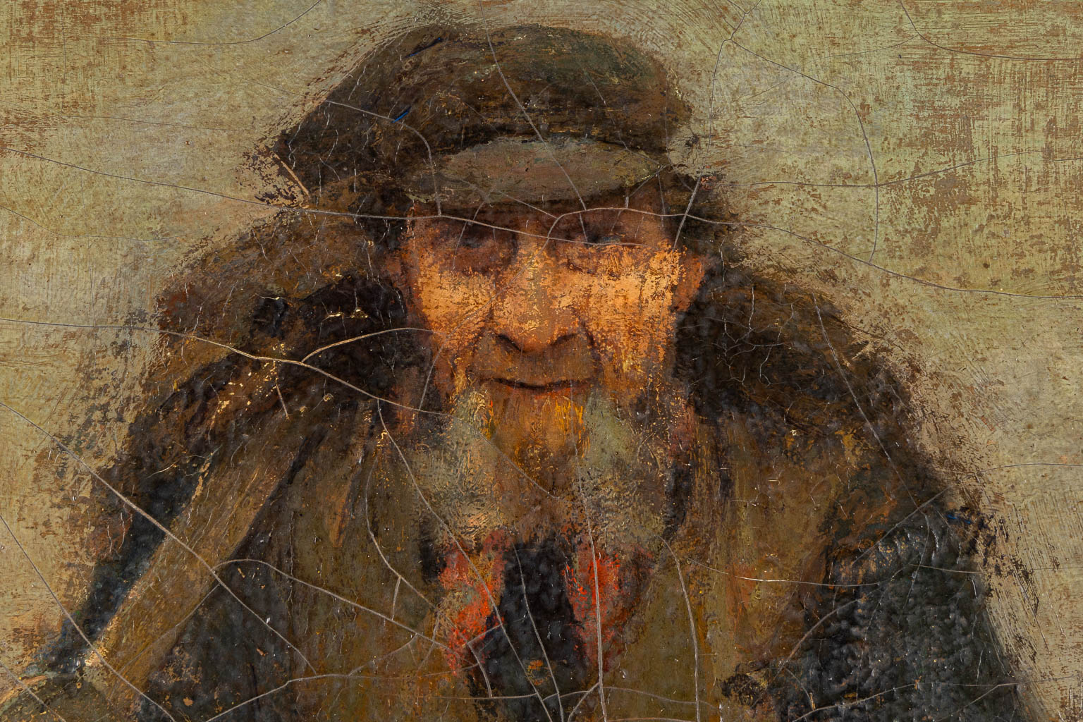 Portret van een mijnwerker, olie op doek. Toegeschreven aan Léon RIKET (1876-1938). (W:54 x H:74 cm)