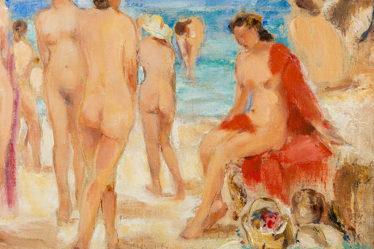 Médard VERBURGH (1886-c.1957) 'Dames Nudes à La Plage, Cote D'Or' (1910)