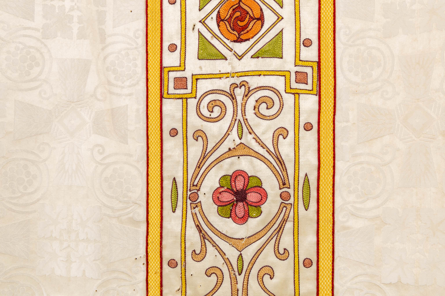 Four Roman Chasubles and matching Stola, embroideries. 