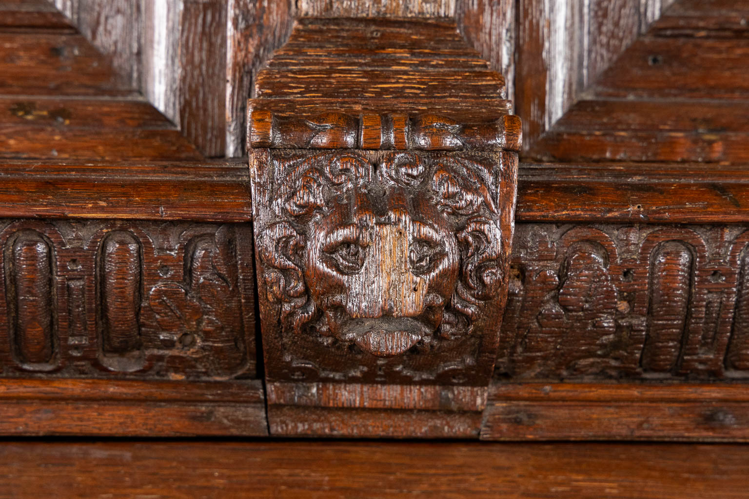 An antique 5-door cabinet 