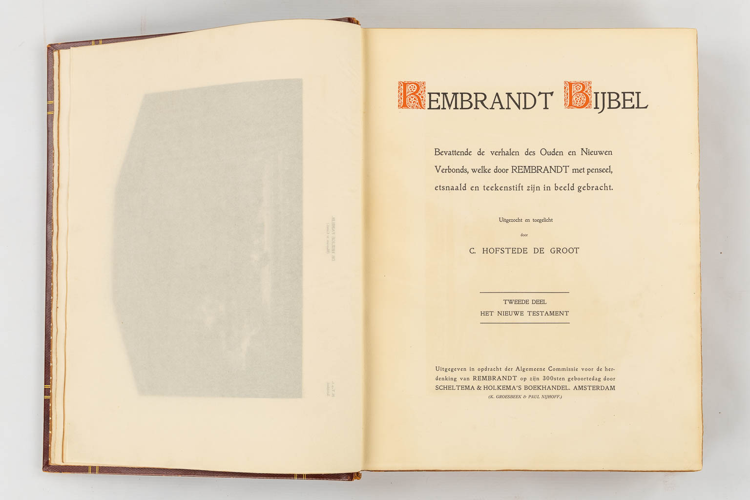 C. Hofstede de Groot - Rembrandt Bijbel. Bevattende de verhalen des Ouden en Nieuwen Verbonds - 1910. (W:40,5 x H:51 cm)