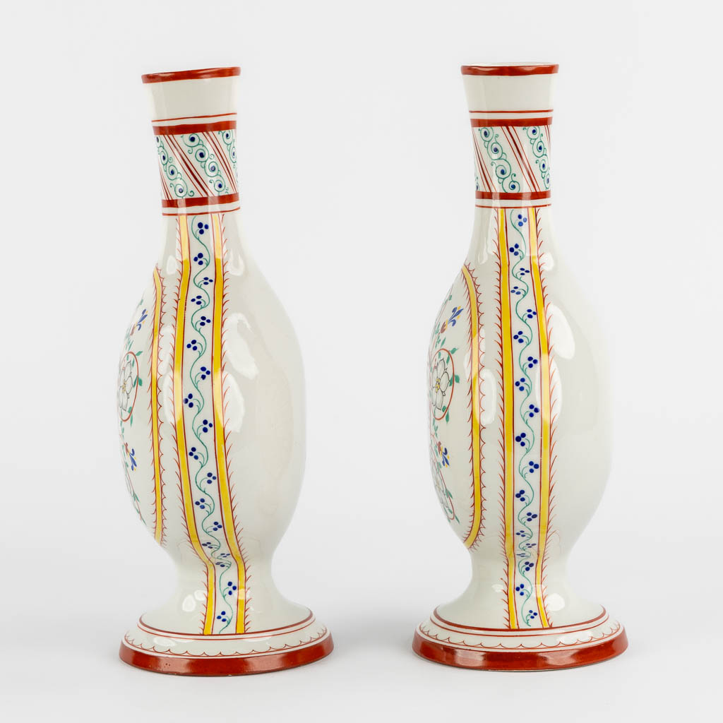 Manufacture A. Denis, Brussels, a pair of vases 