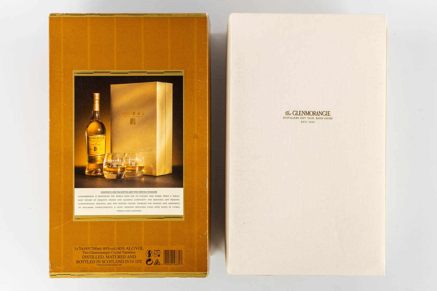 The Glenmorangie, Glenrothes and Delamain XO, bottles of Whiskey and Cognac. 