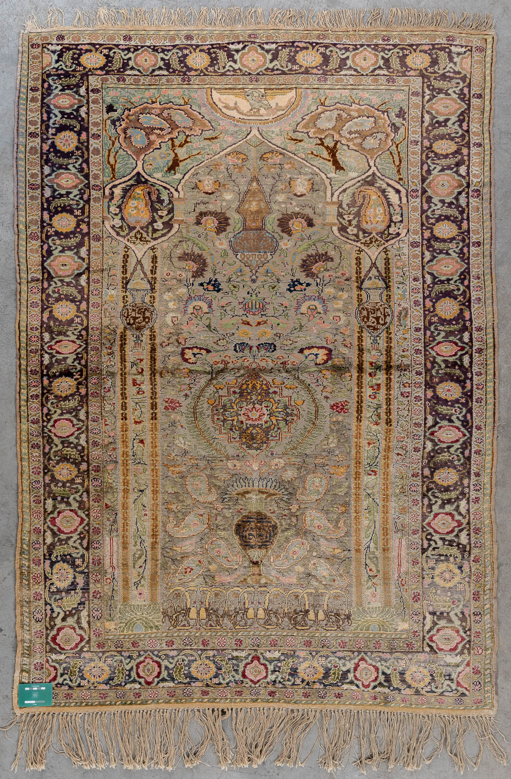 An Oriental hand-made prayer rug, Isfahan/Isphahan.