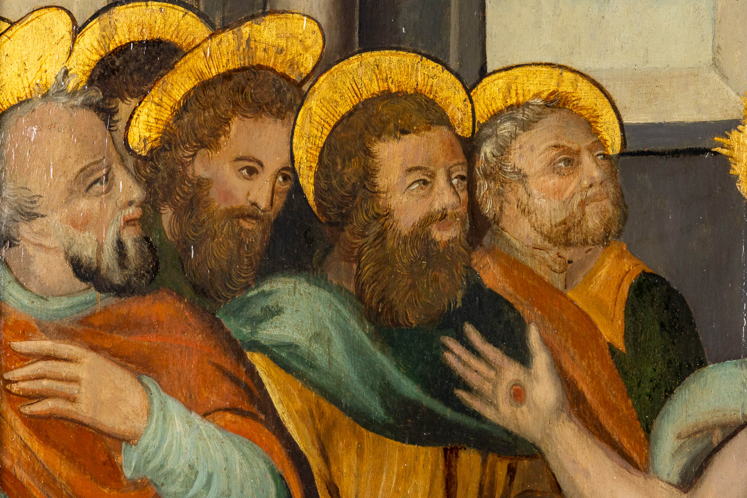 Doubting Thomas The Apostle, oil on panel, Germany. 16th C. (W:62 x H:104 cm)