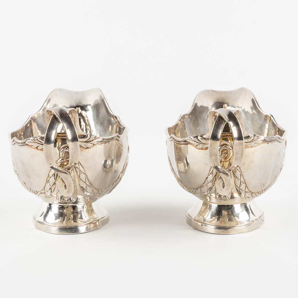 A pair of saucers, silver, Louis XVI. 