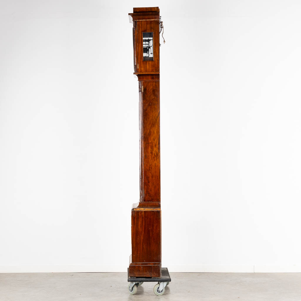 An large Grandfather clock, Compensating pendulum, Hour, seconds and date. Empire, 19th C. (L:26 x W:57 x H:220 cm)