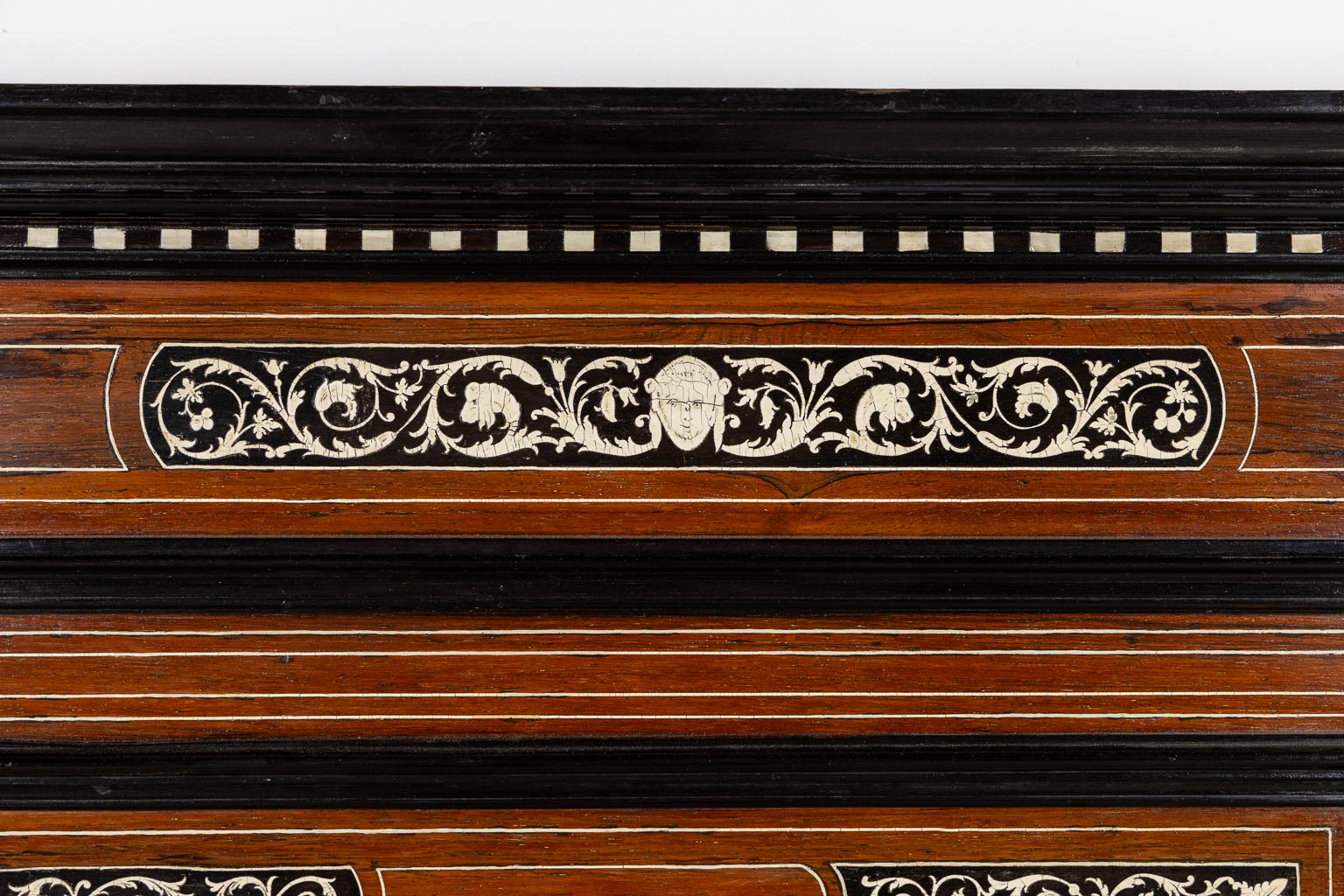 Italian school, a bed frame, marquetry inlay. 19th C. (L:218 x W:151 x H:150 cm)