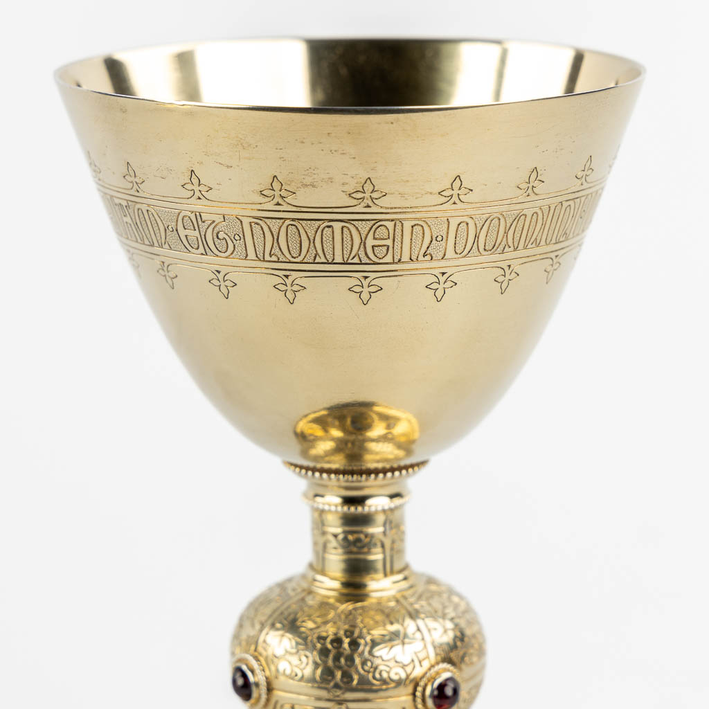 A Chalice, Gold-plated with enamel cartouches of 