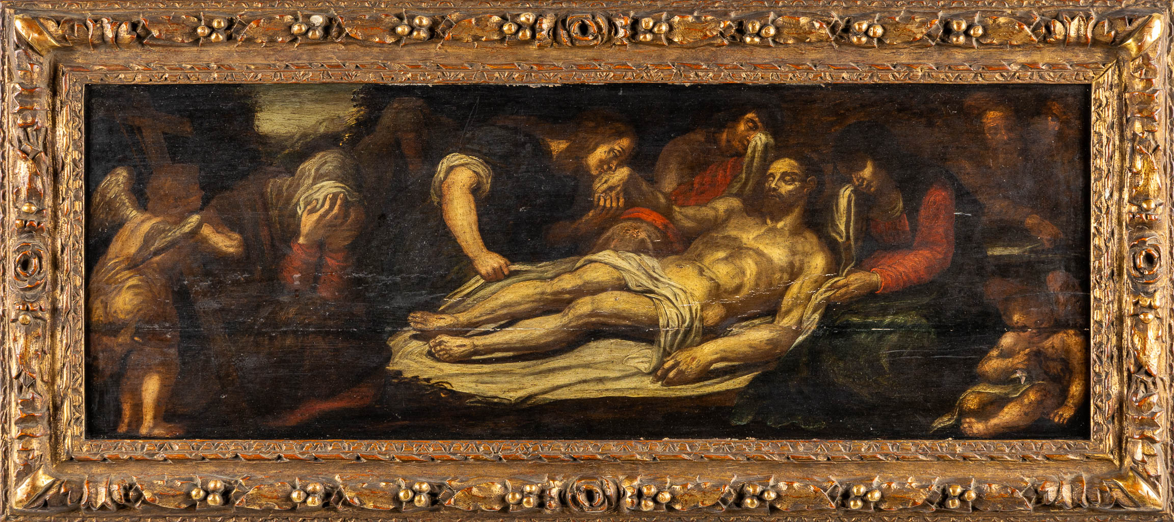 Flemish School, 'The Lamentation of Christ', oil on panel, 18th/19th C.