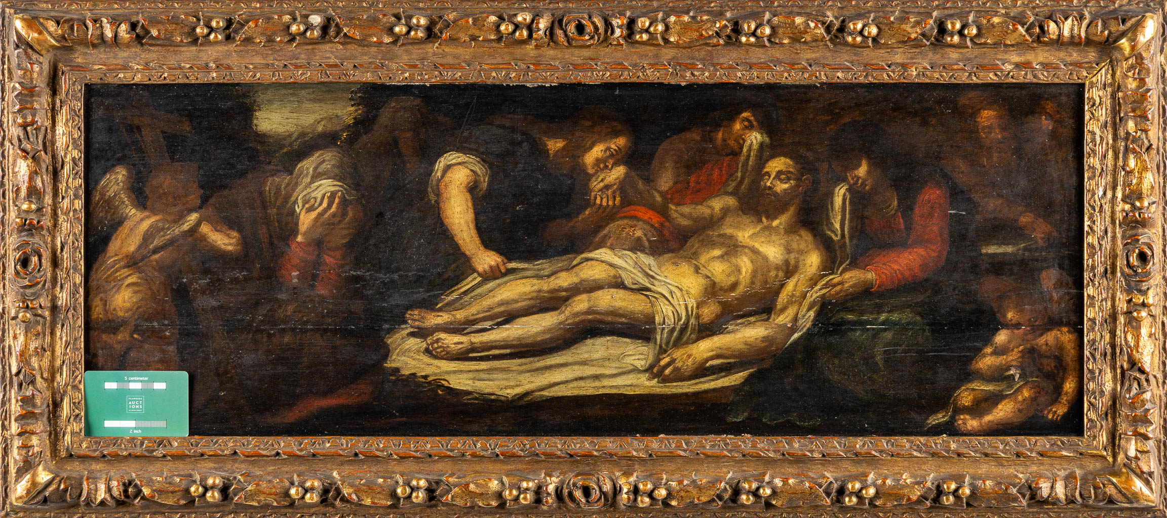 Flemish School, 'The Lamentation of Christ', oil on panel, 18th/19th C.