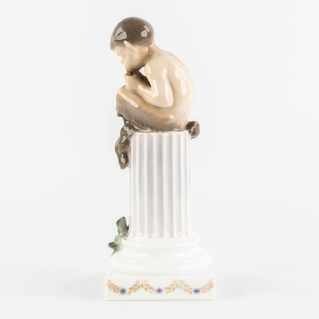 Royal Copenhagen, 'Faun with a pan flute', porcelain.