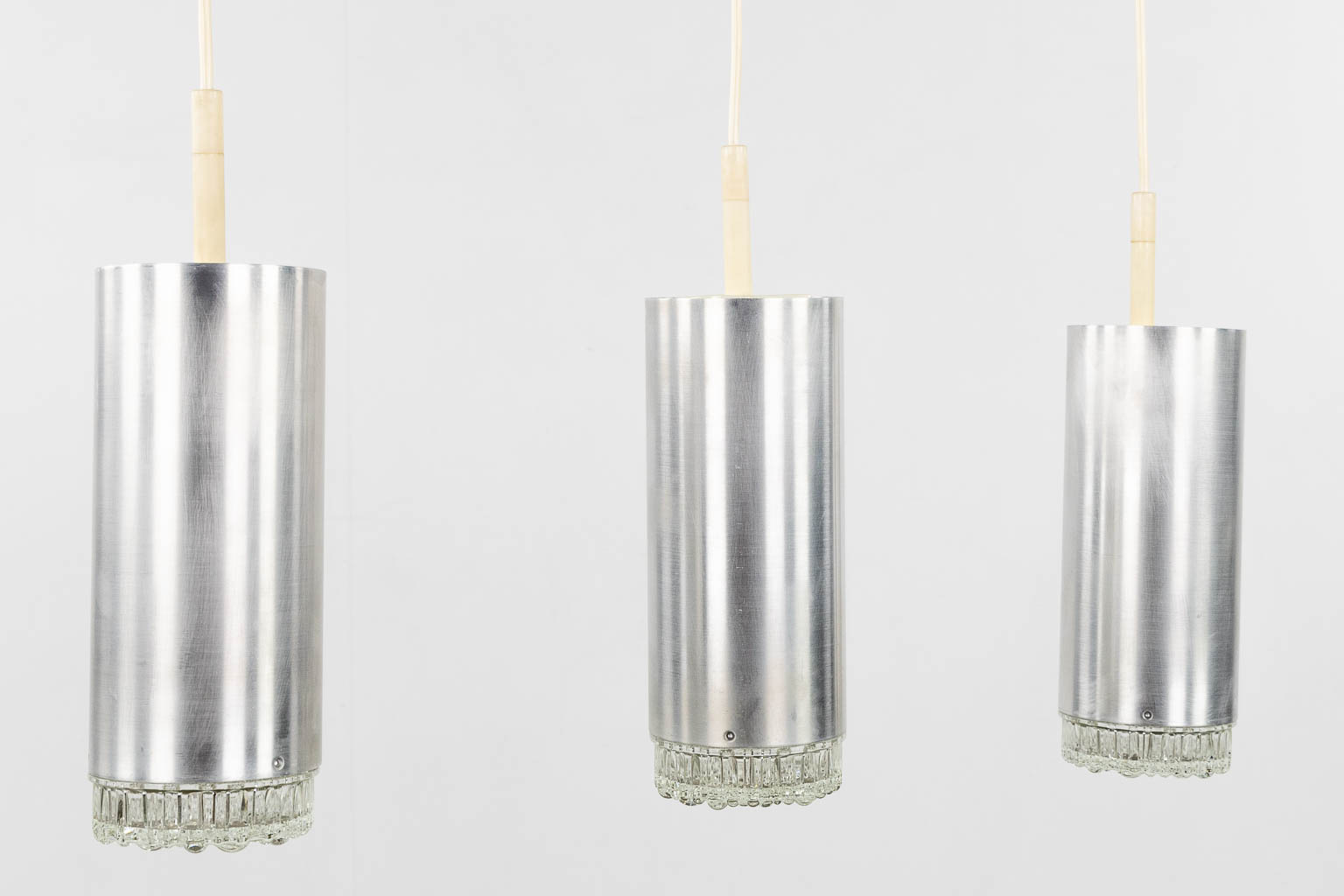 Staff Leuchten, a mid-century ceiling lamp. Chromed metal and glass. (W:68 x H:108 cm)