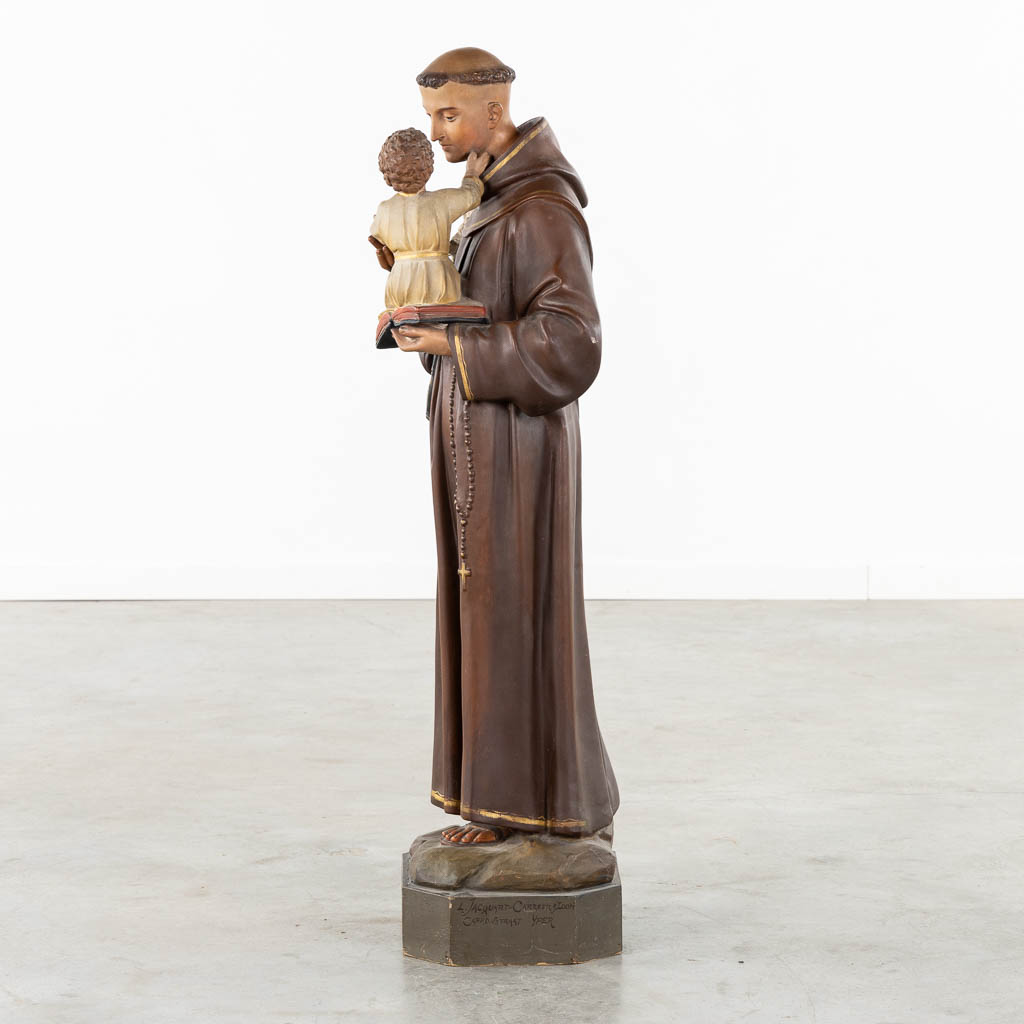 Saint Anthony with a Child, polychrome plaster. (H:109 cm)