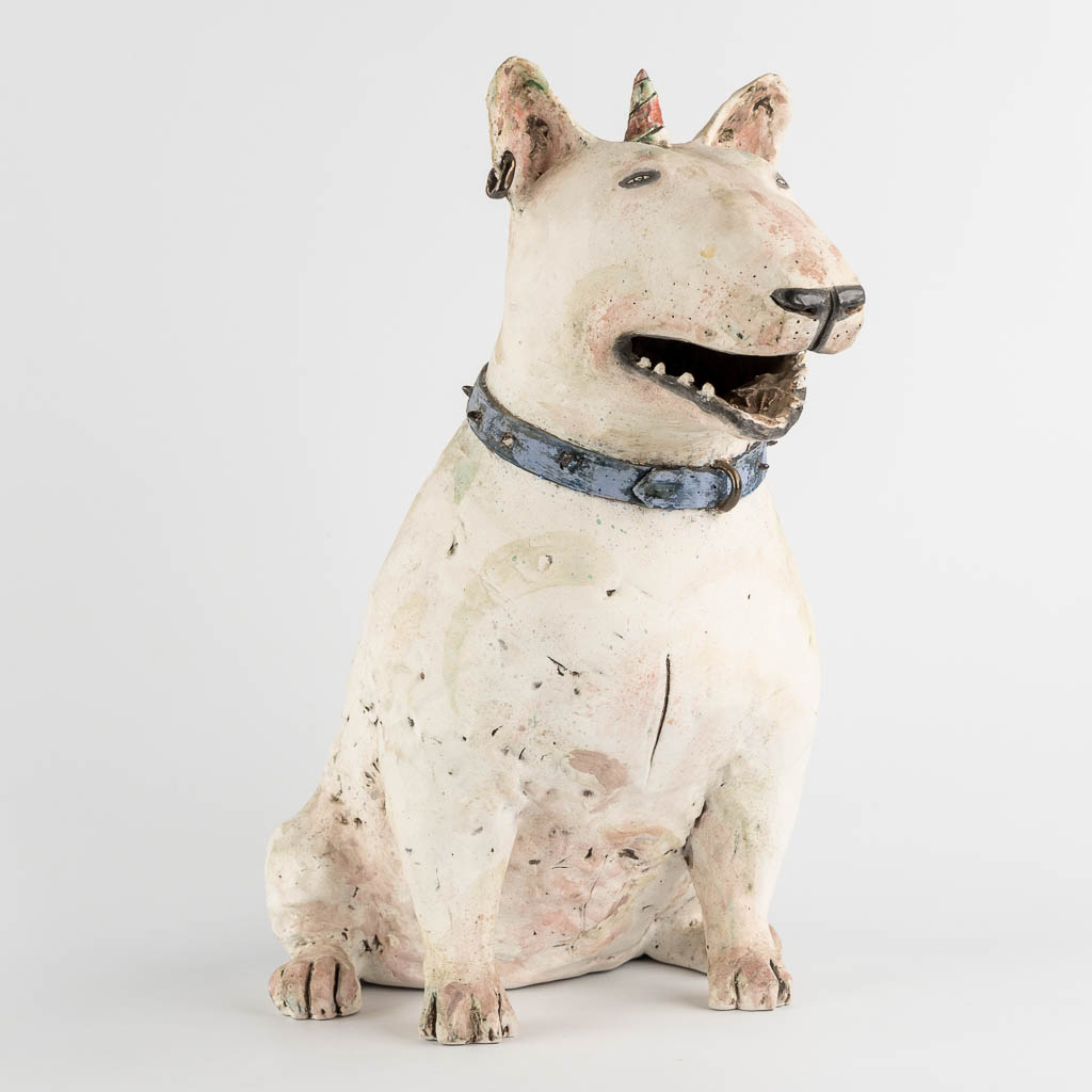 Kerry JAMESON (1969) 'A Bull Terrier Named Bob'. (L:40 x W:27 x H:46 cm)