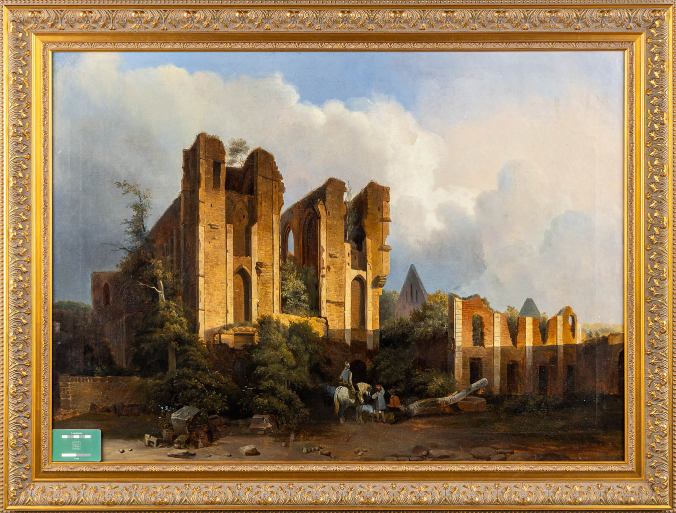 French School, 'Camping near the ruins', oil on canvas. 19th C.