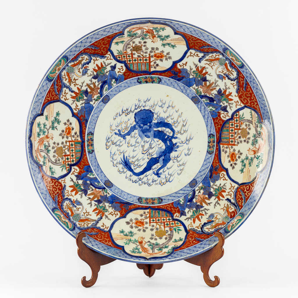 An exceptionally large Japanese Imari plate, 19th C.