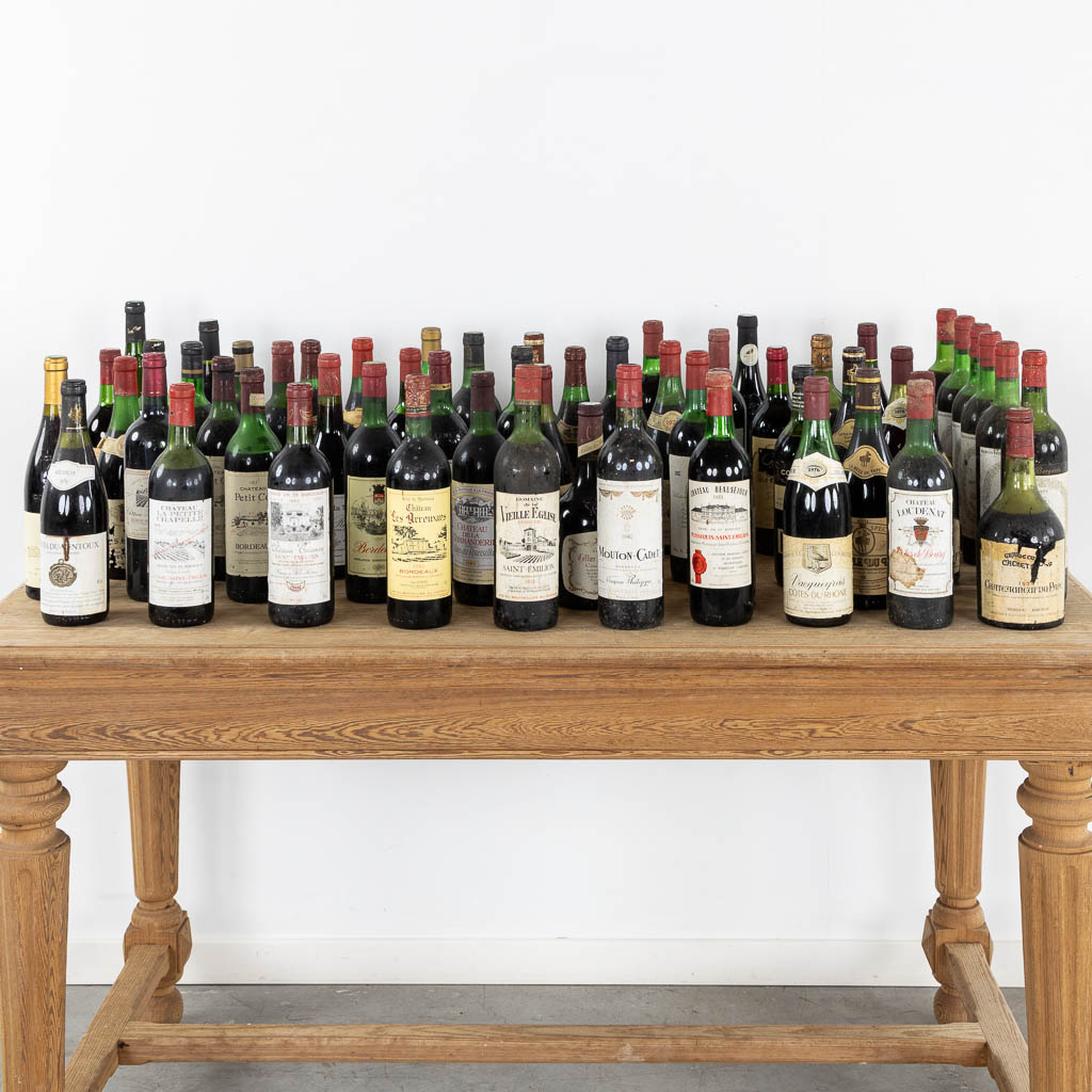 A large collection of wine, 57 bottles. 