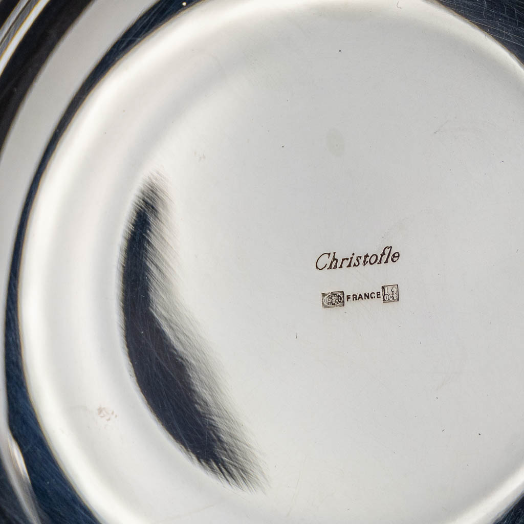 Christofle, a coffee pot and 12 bowls. Silver-plated metal.