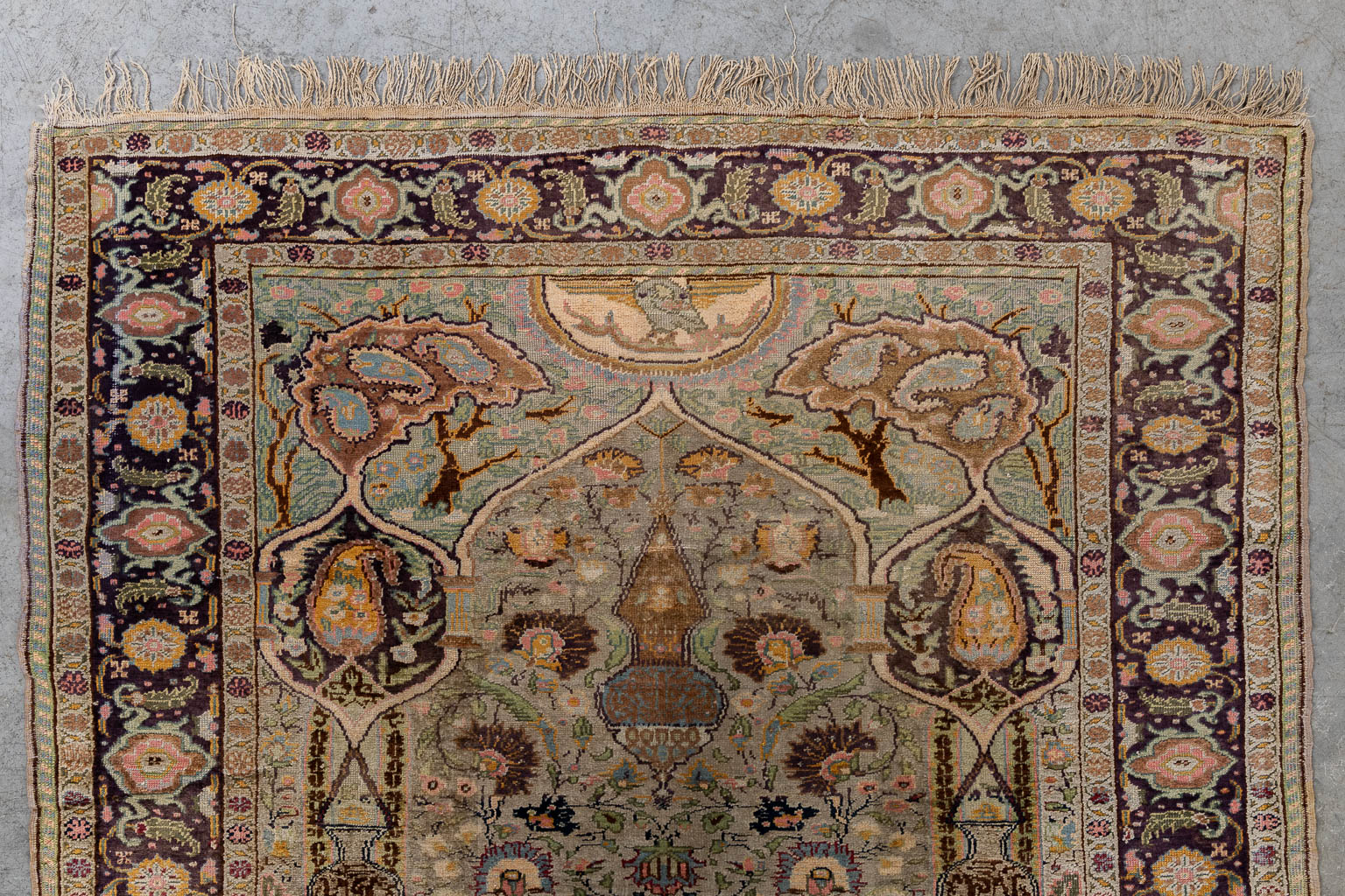 An Oriental hand-made prayer rug, Isfahan/Isphahan.