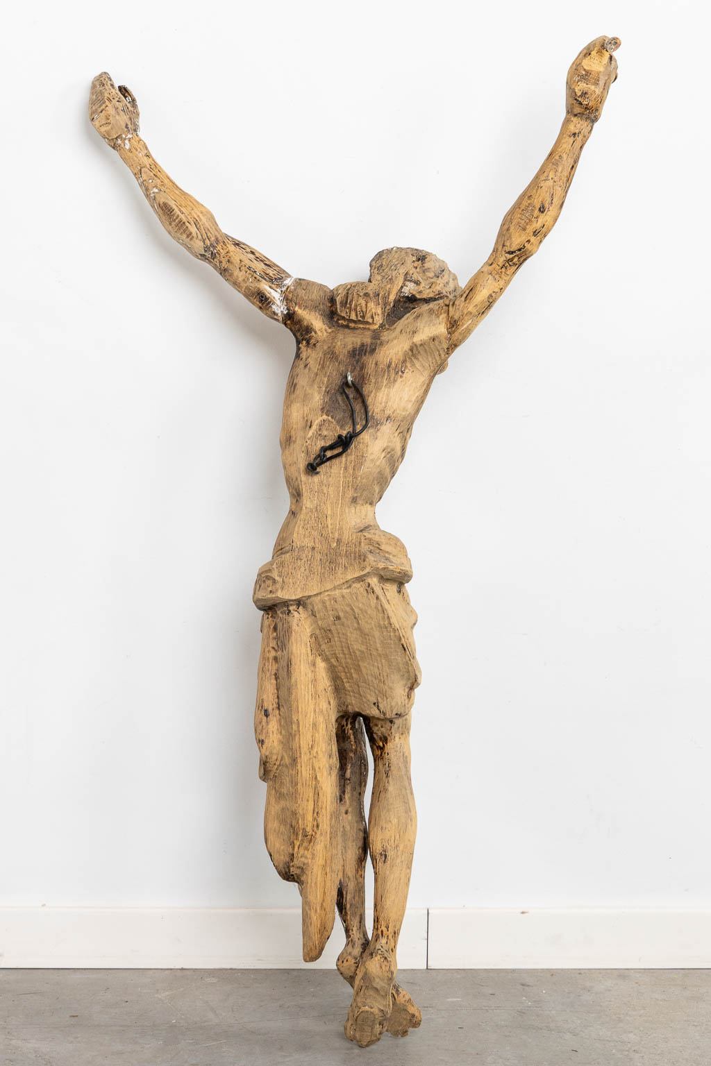 A wood-sculptured Corpus Christi. (W:56 x H:102 cm)