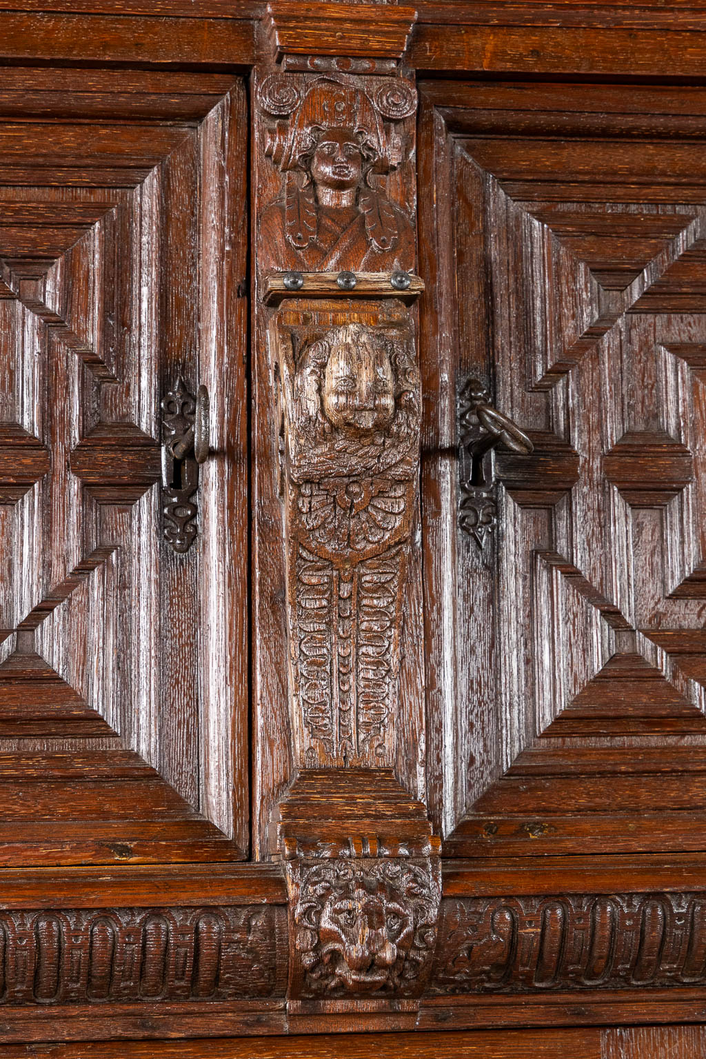 An antique 5-door cabinet 