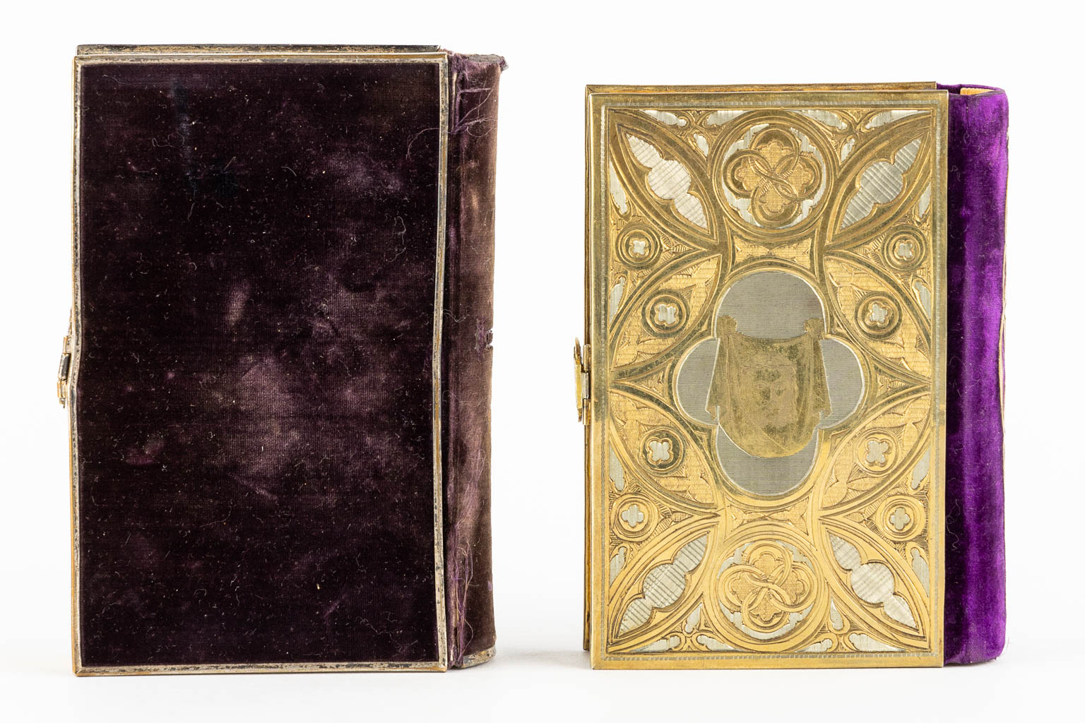 Two richly decorated Devotional pocket books, 1846 and 1851. (L:4 x W:10 x H:14 cm)