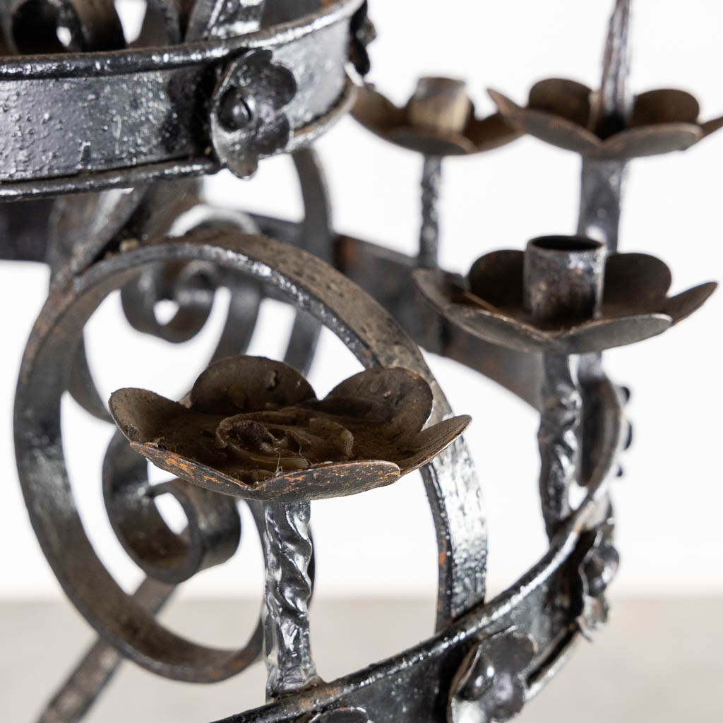 A large Chruch Altar Candelabra, Wrought iron. (H:184 x D:70 cm)