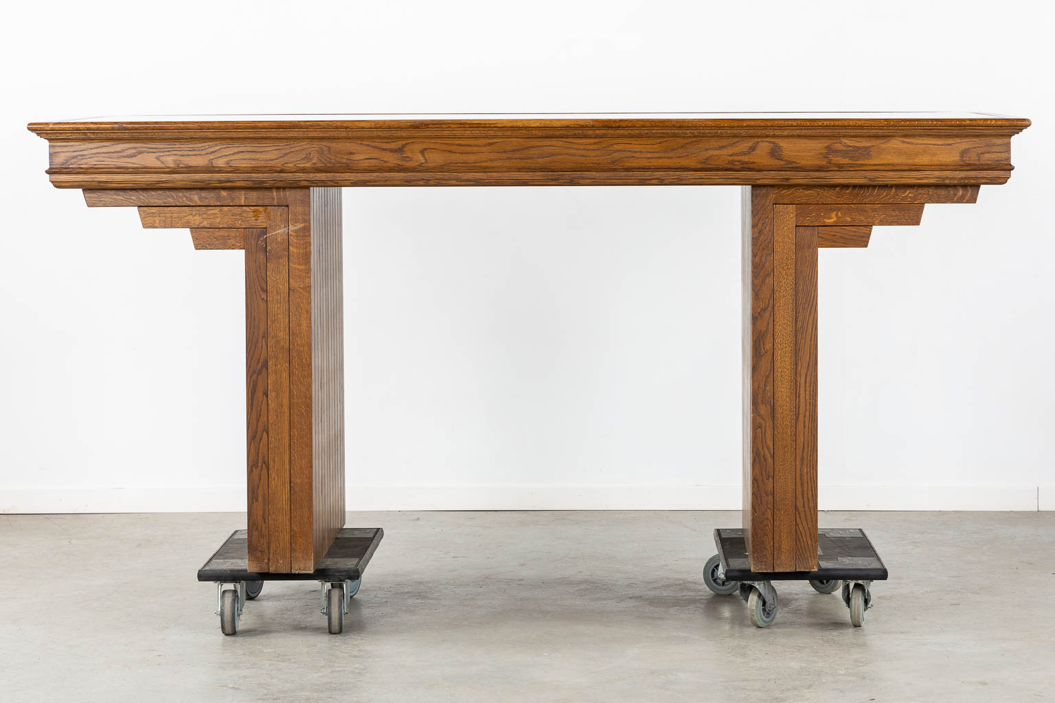 A modernist interior for a Chapel, Altar, Tabernacle, Lectern and table. Circa 1960. (L:45 x W:149 x H:230 cm)