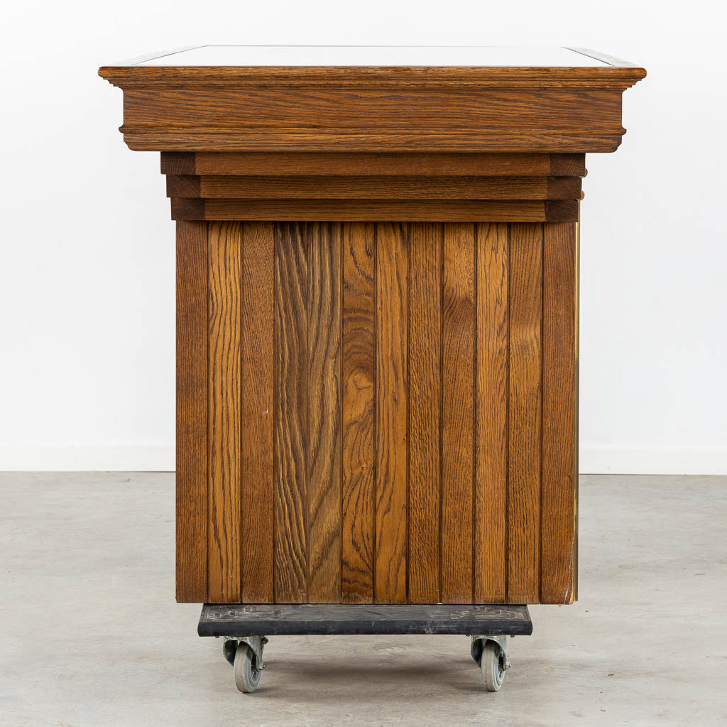 A modernist interior for a Chapel, Altar, Tabernacle, Lectern and table. Circa 1960. (L:45 x W:149 x H:230 cm)